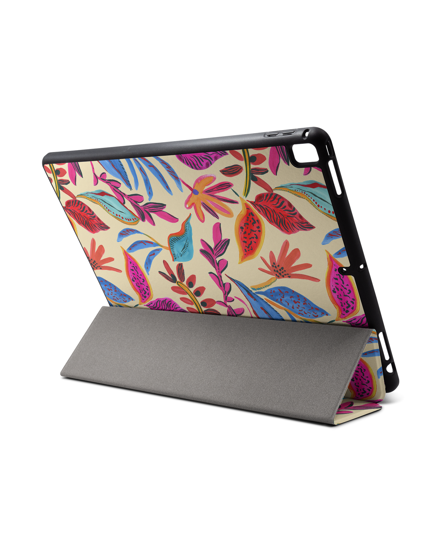 Painterly Spring Leaves iPad Hülle mit Stifthalter für Apple iPad Pro 2 12.9'' (2017): Aufgestellt im Querformat von hinten