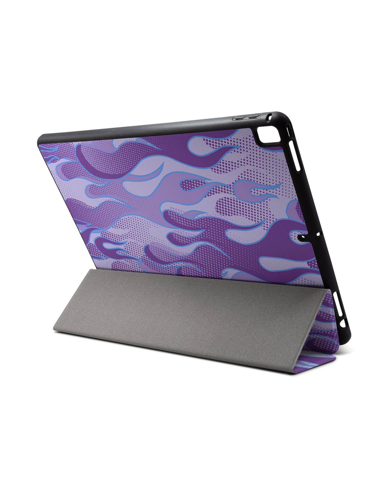 Purple Flames iPad Hülle mit Stifthalter für Apple iPad Pro 2 12.9'' (2017): Aufgestellt im Querformat von hinten