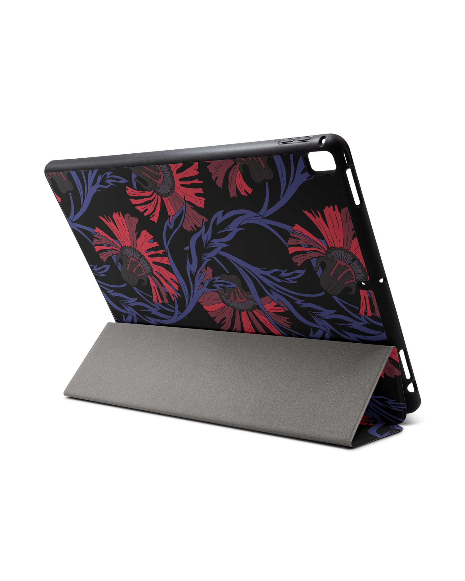 Midnight Floral iPad Hülle mit Stifthalter für Apple iPad Pro 2 12.9'' (2017): Aufgestellt im Querformat von hinten