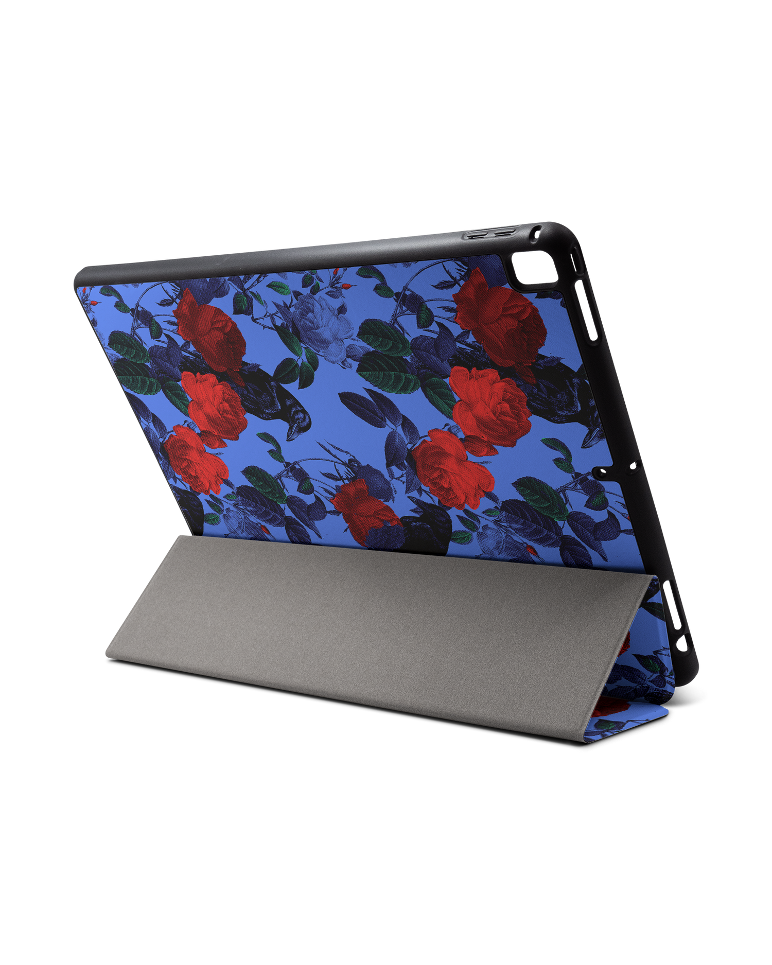 Roses And Ravens iPad Hülle mit Stifthalter für Apple iPad Pro 2 12.9'' (2017): Aufgestellt im Querformat von hinten