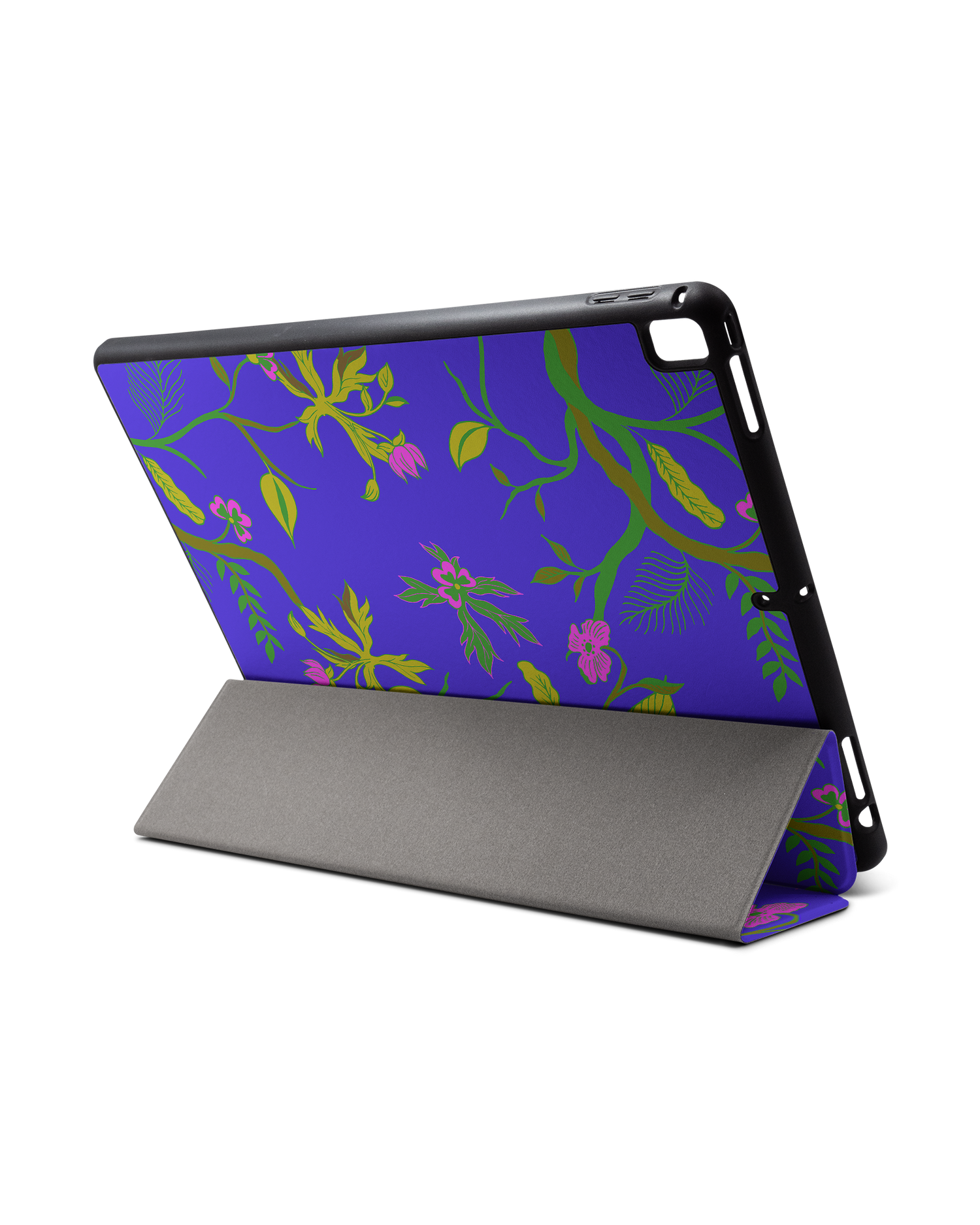 Ultra Violet Floral iPad Hülle mit Stifthalter für Apple iPad Pro 2 12.9'' (2017): Aufgestellt im Querformat von hinten