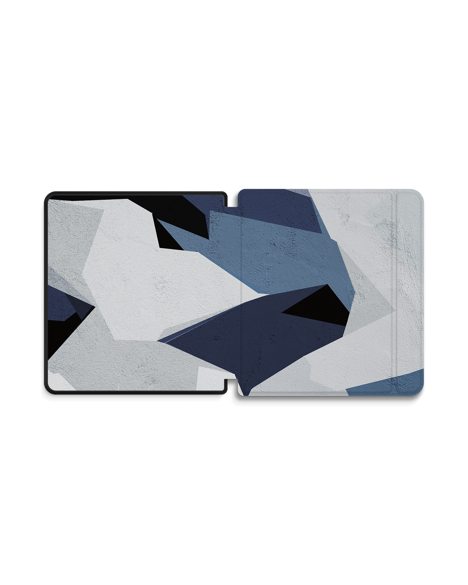 Geometric Camo Blue eBook Reader Smart Case für tolino epos 2: Geöffnet Außenansicht