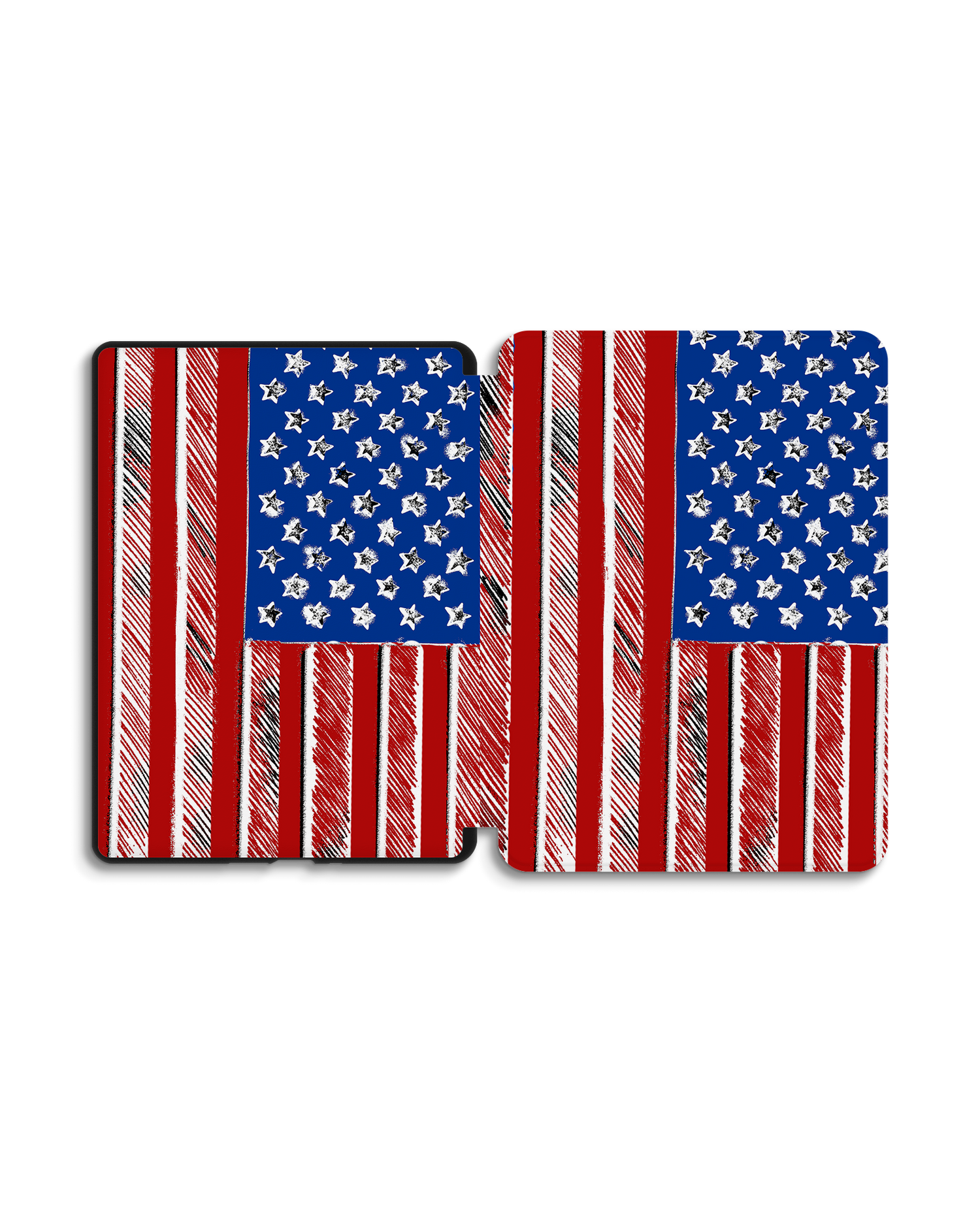 American Flag Color eBook-Reader Smart Case für Amazon Kindle Paperwhite 5 (2021), Amazon Kindle Paperwhite 5 Signature Edition (2021): Geöffnet Außenansicht