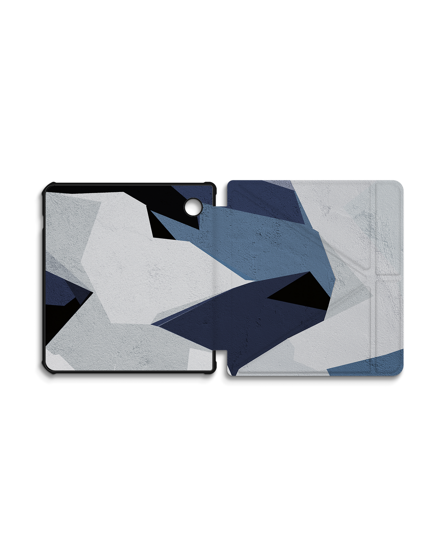 Geometric Camo Blue eBook-Reader Smart Case für tolino vision 5 (2019): Geöffnet Außenansicht