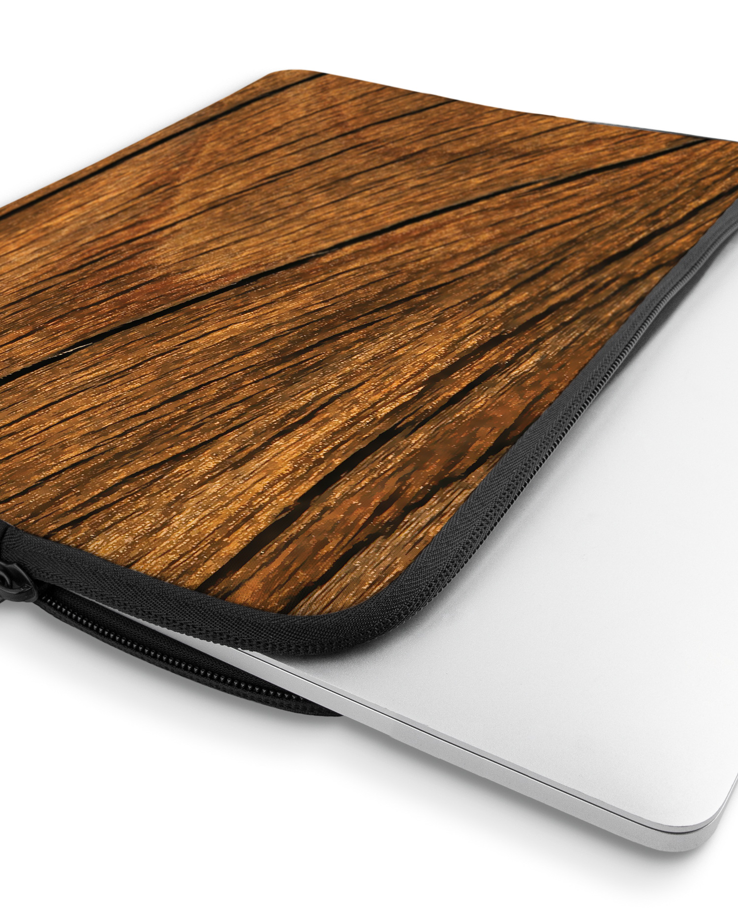 Wood Laptophülle 13 Zoll mit Gerät im Inneren