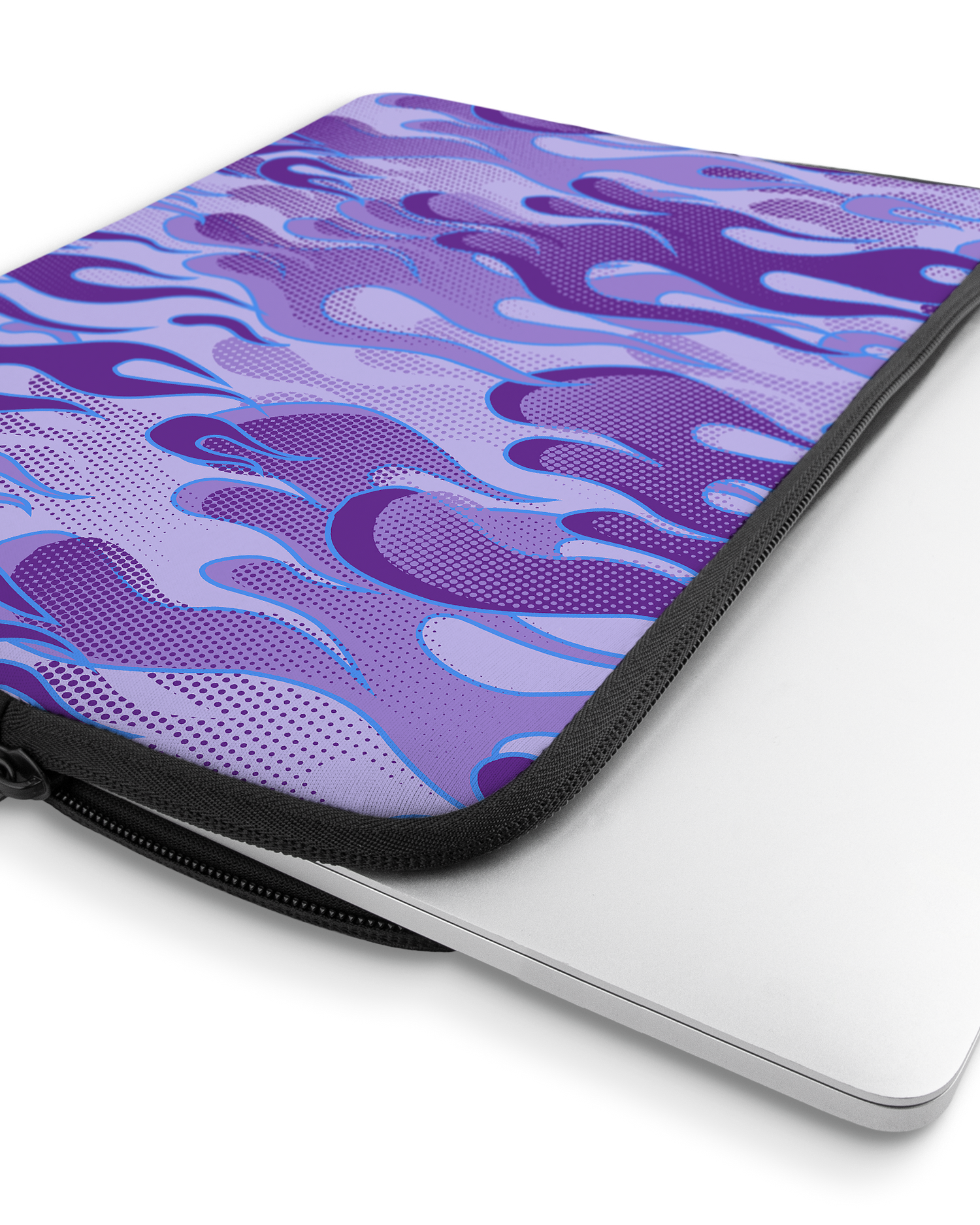 Purple Flames Laptophülle 13 Zoll mit Gerät im Inneren
