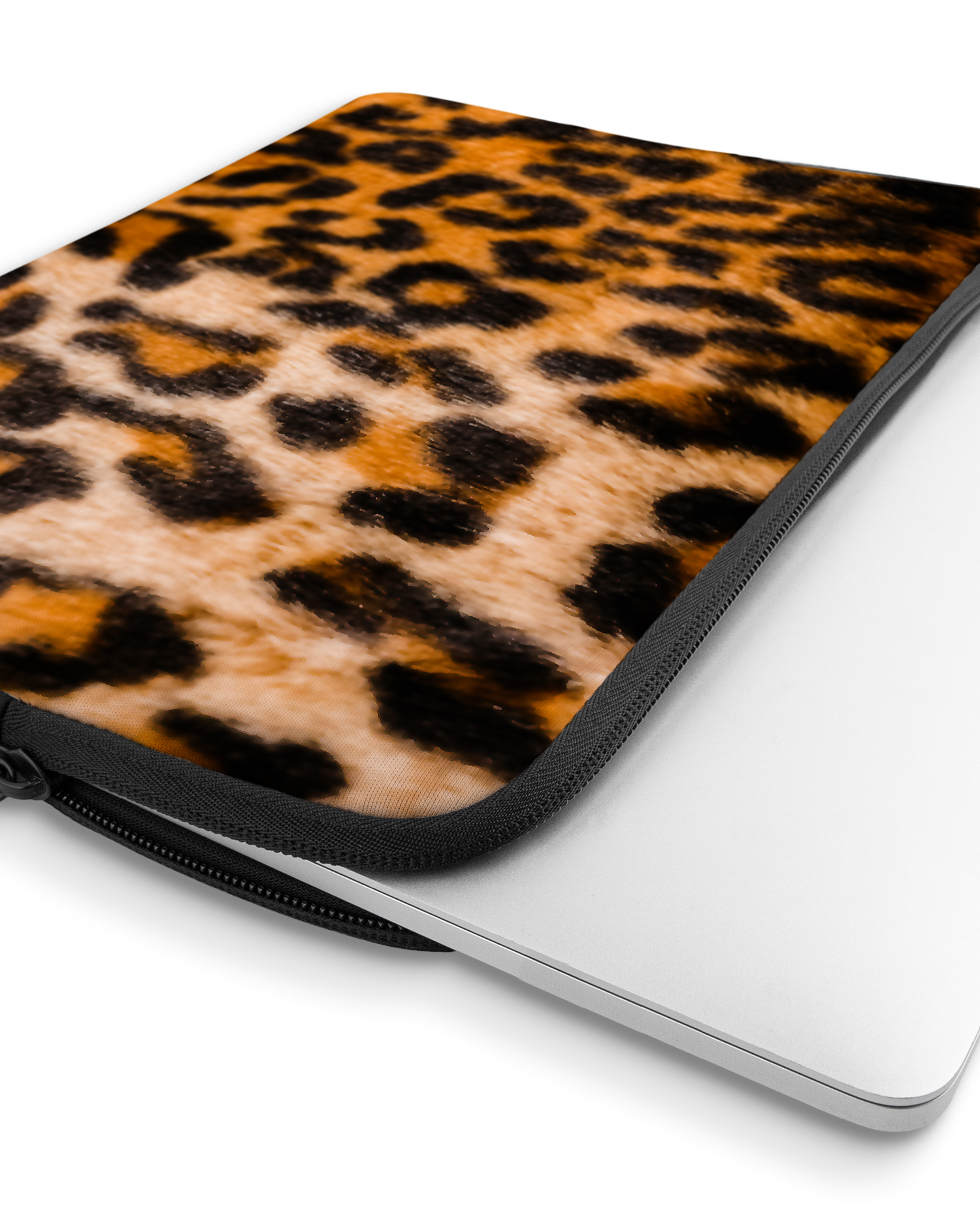 Leopard Pattern Laptophülle 13 Zoll mit Gerät im Inneren