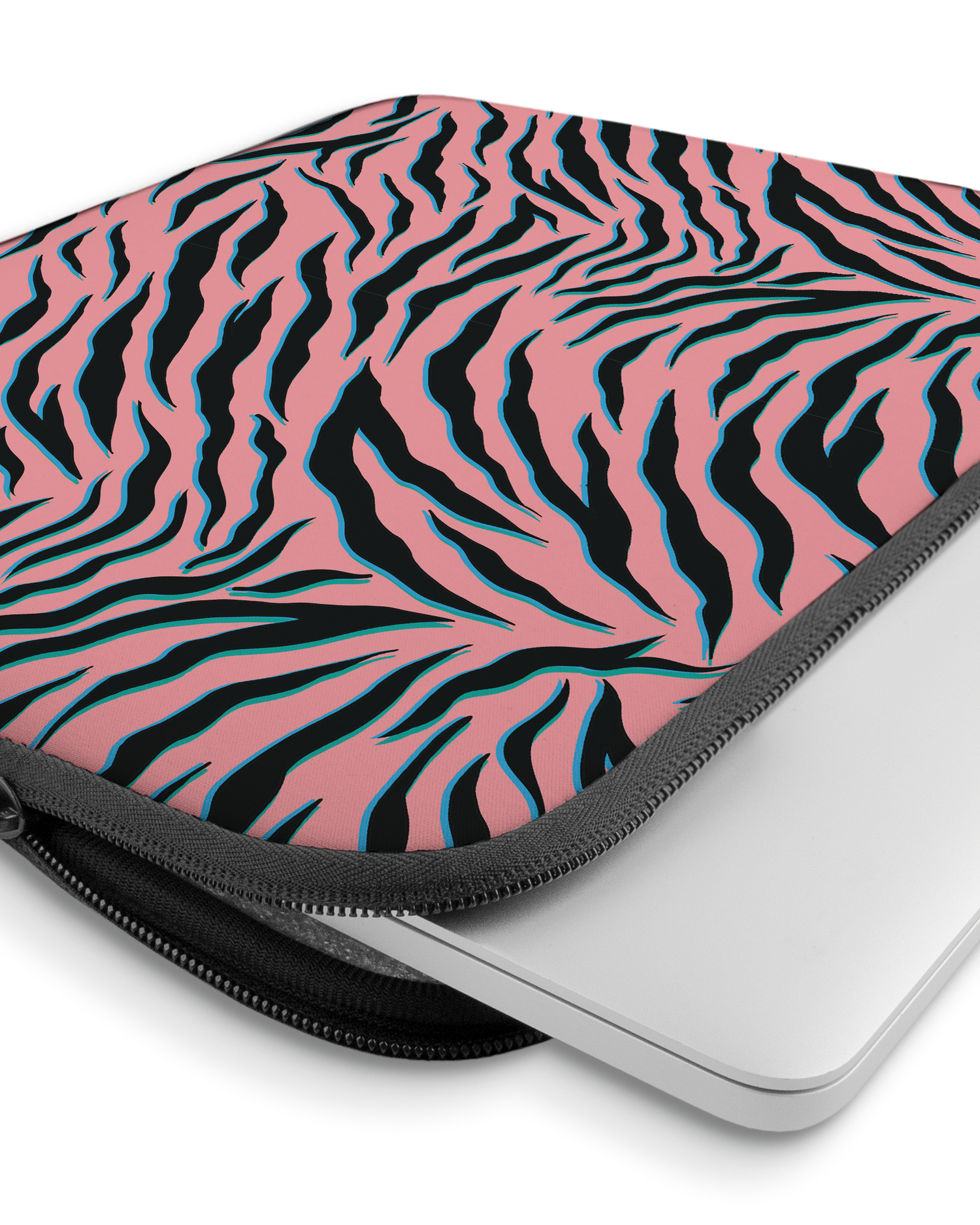 Pink Zebra Laptophülle 15 Zoll mit Gerät im Inneren