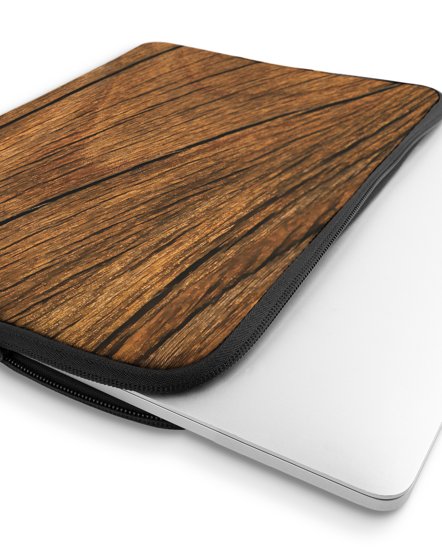 Wood Laptophülle 16 Zoll mit Gerät im Inneren