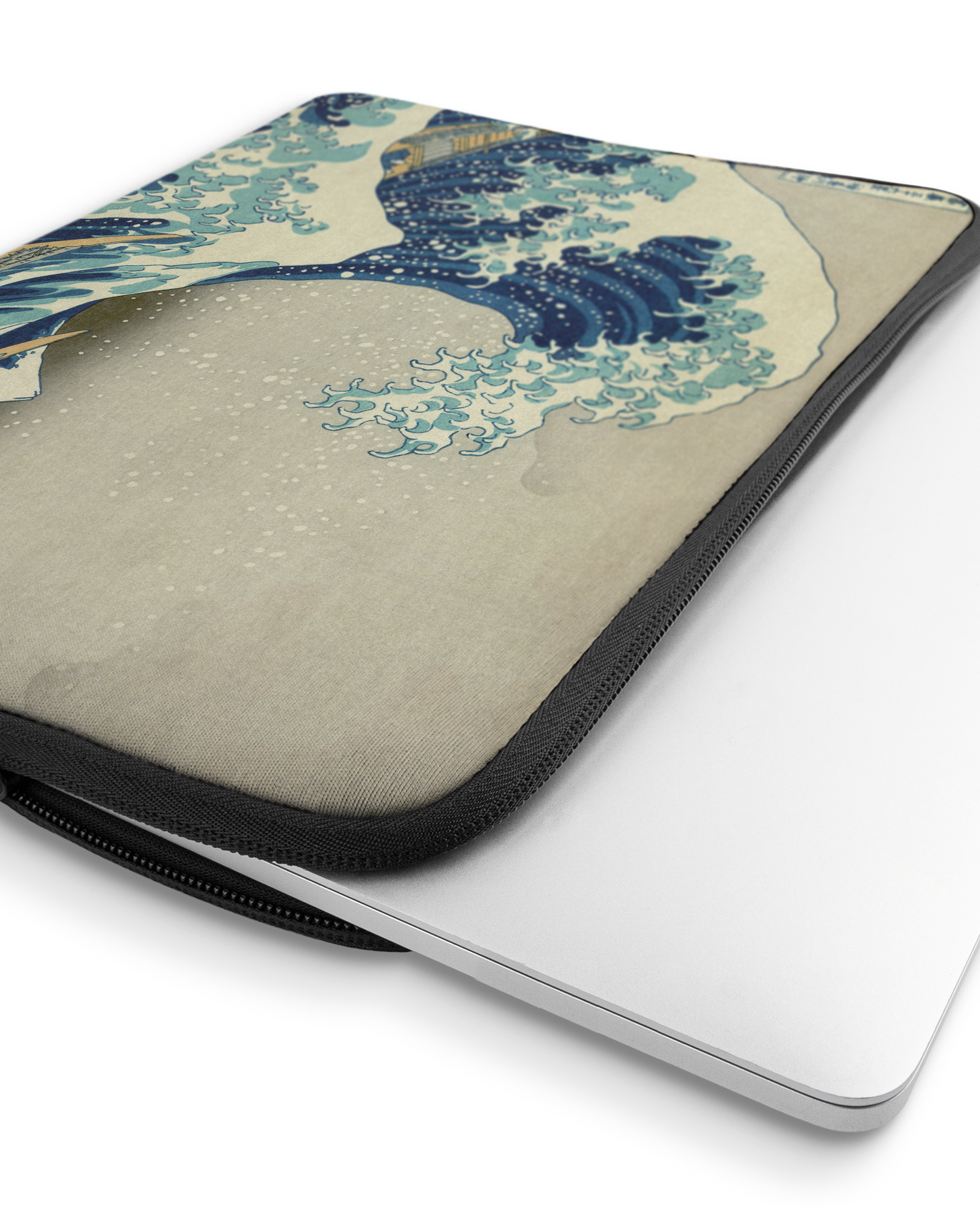 Great Wave Off Kanagawa By Hokusai Laptophülle 16 Zoll mit Gerät im Inneren