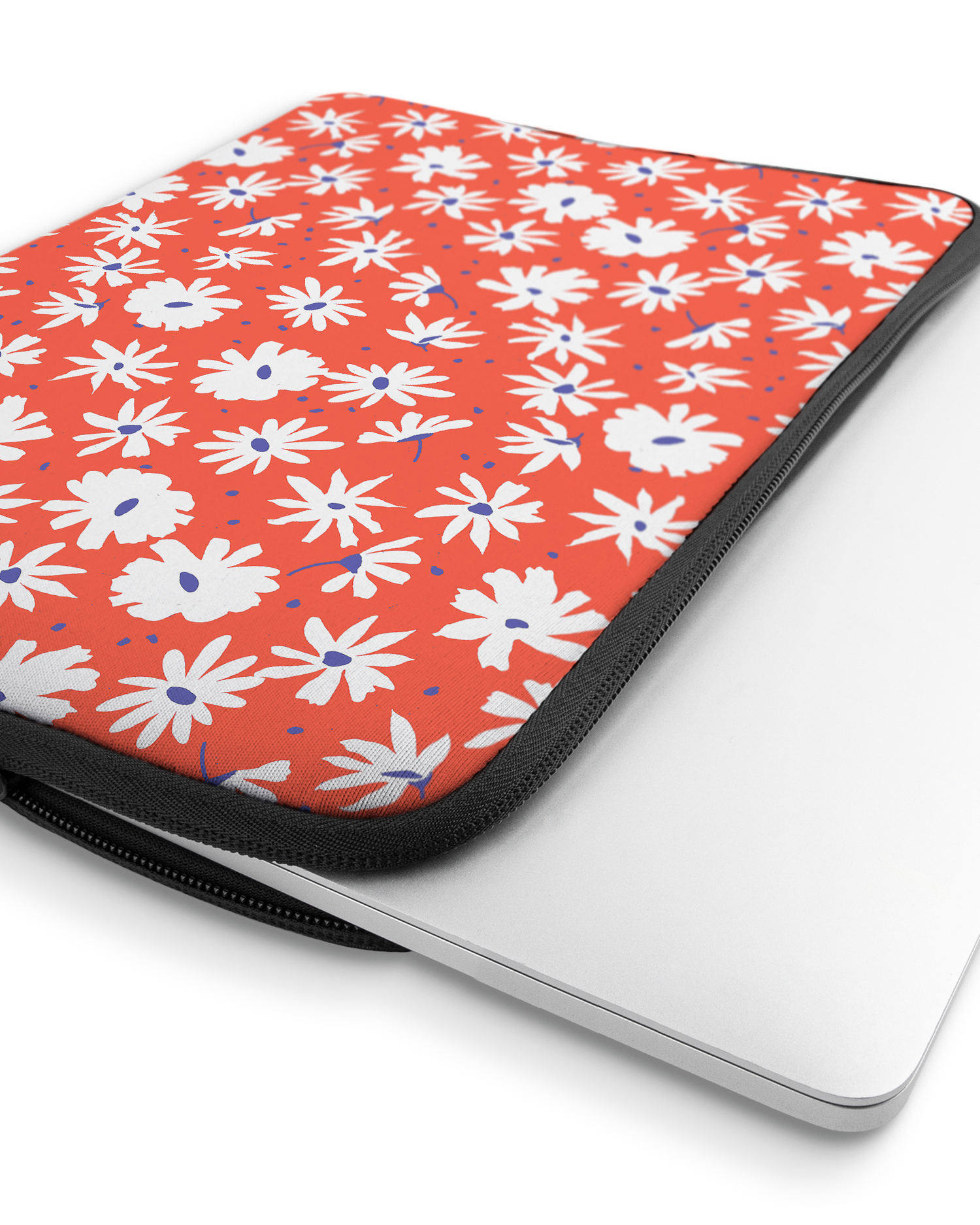 Retro Daisy Laptophülle 16 Zoll mit Gerät im Inneren
