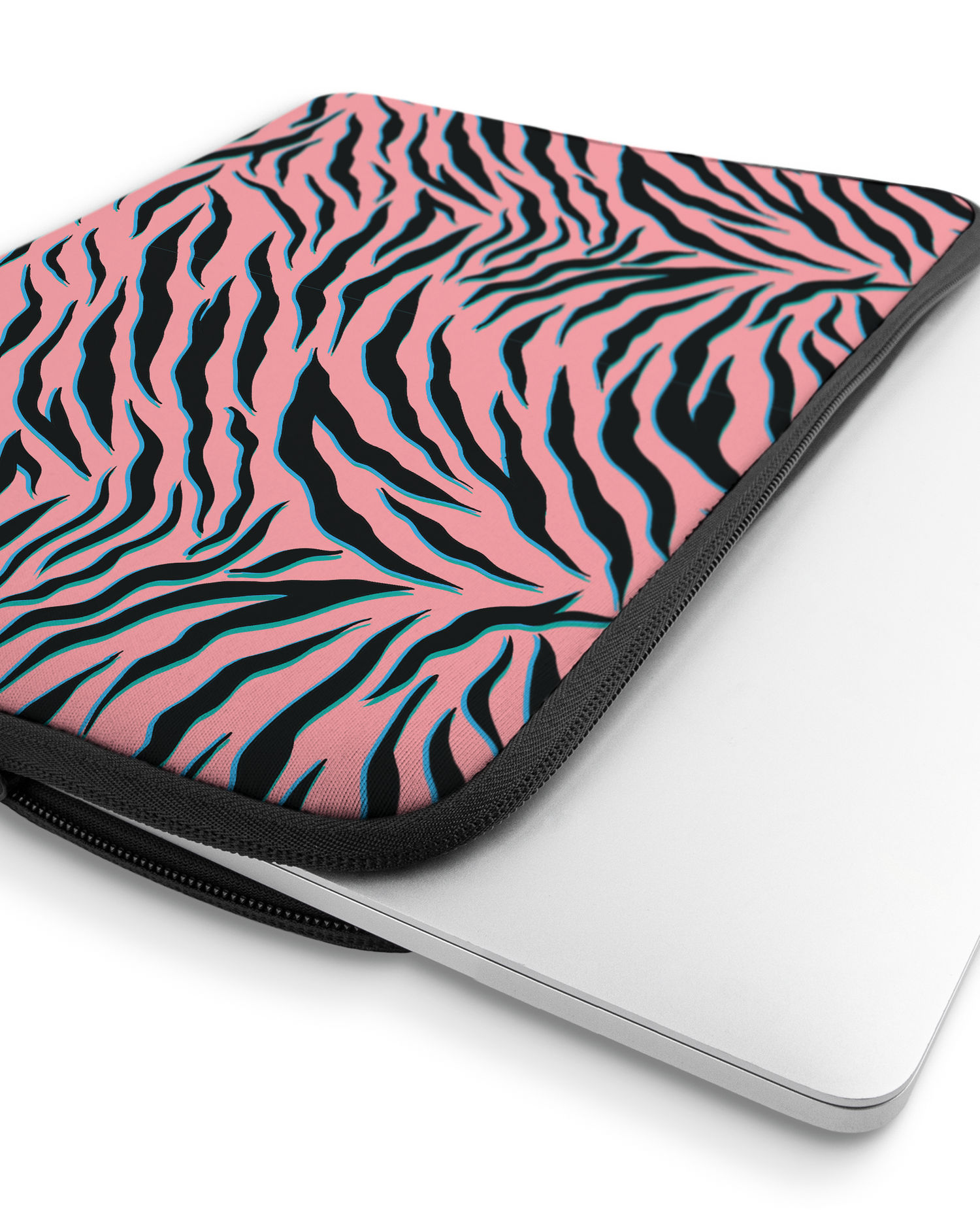 Pink Zebra Laptophülle 16 Zoll mit Gerät im Inneren