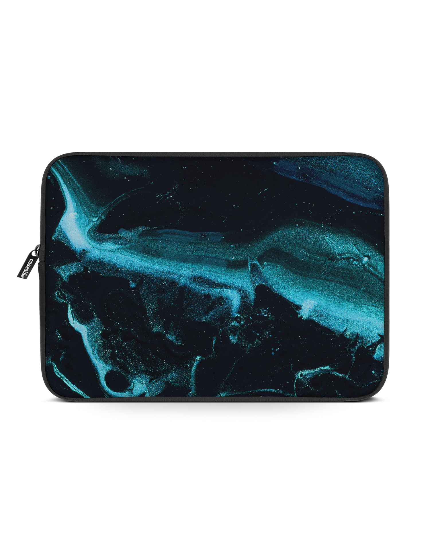 Deep Turquoise Sparkle Laptophülle 16 Zoll: Vorderansicht