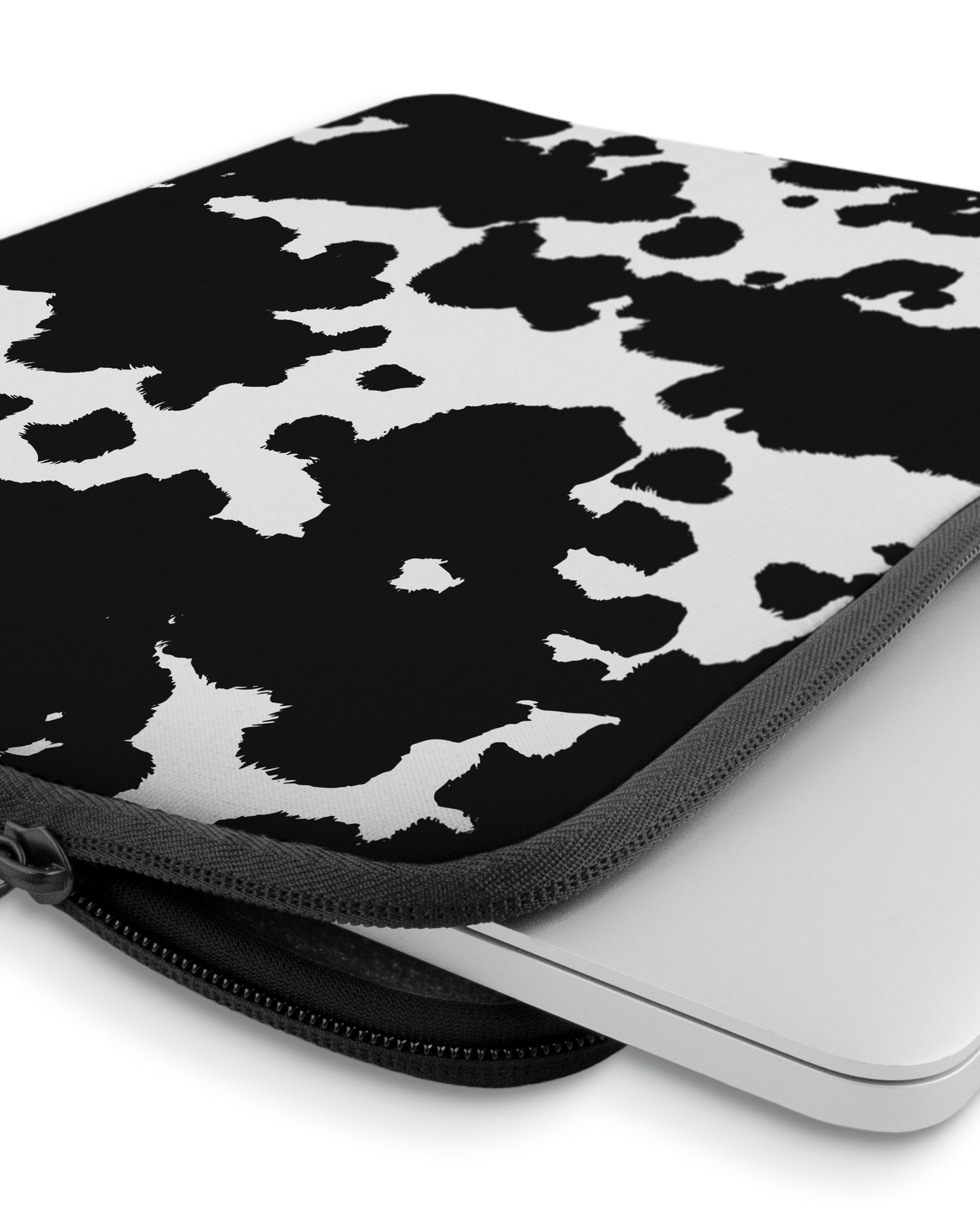 Cow Print Laptophülle 13-14 Zoll mit Gerät im Inneren