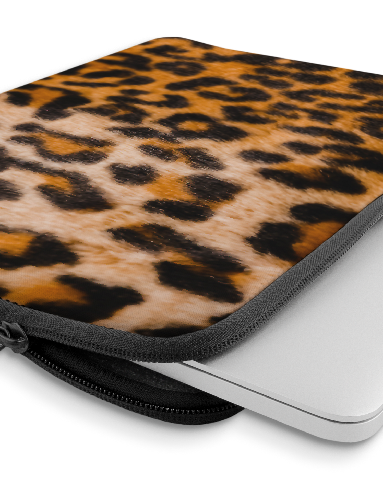 Leopard Pattern Laptophülle 13-14 Zoll mit Gerät im Inneren