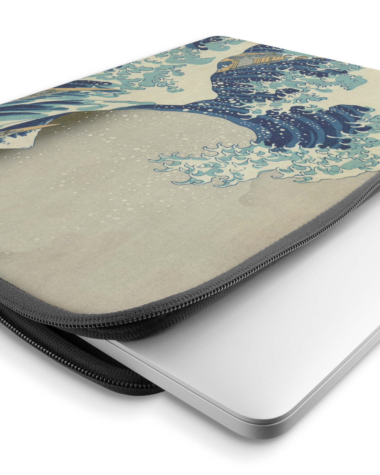 Great Wave Off Kanagawa By Hokusai Laptophülle 15-16 Zoll mit Gerät im Inneren