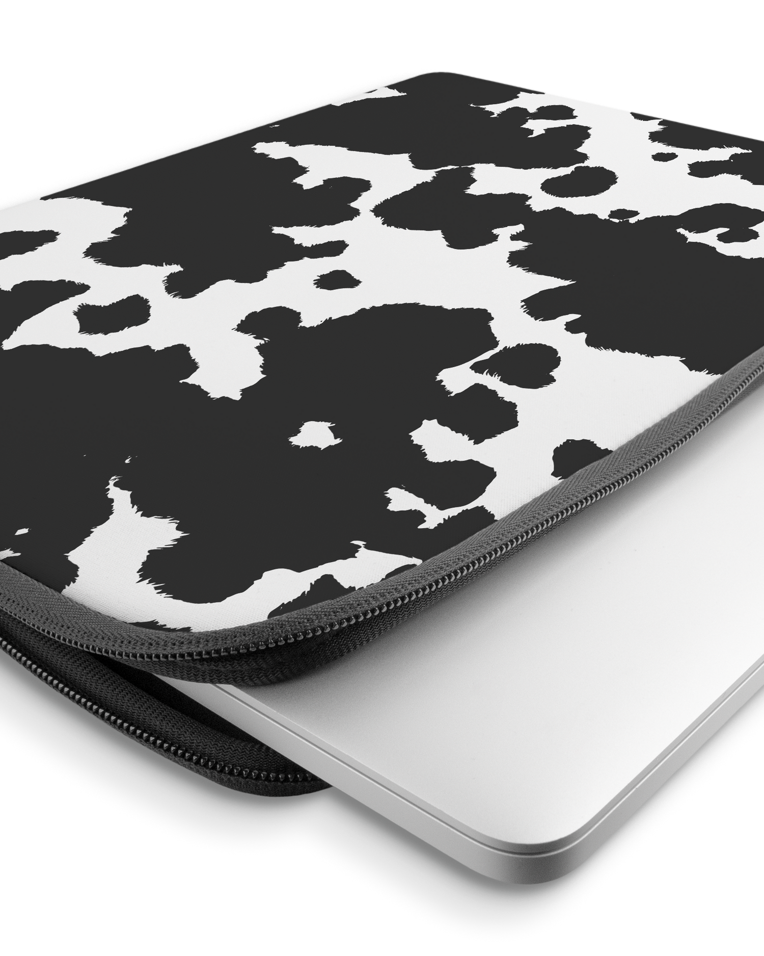 Cow Print Laptophülle 15-16 Zoll mit Gerät im Inneren