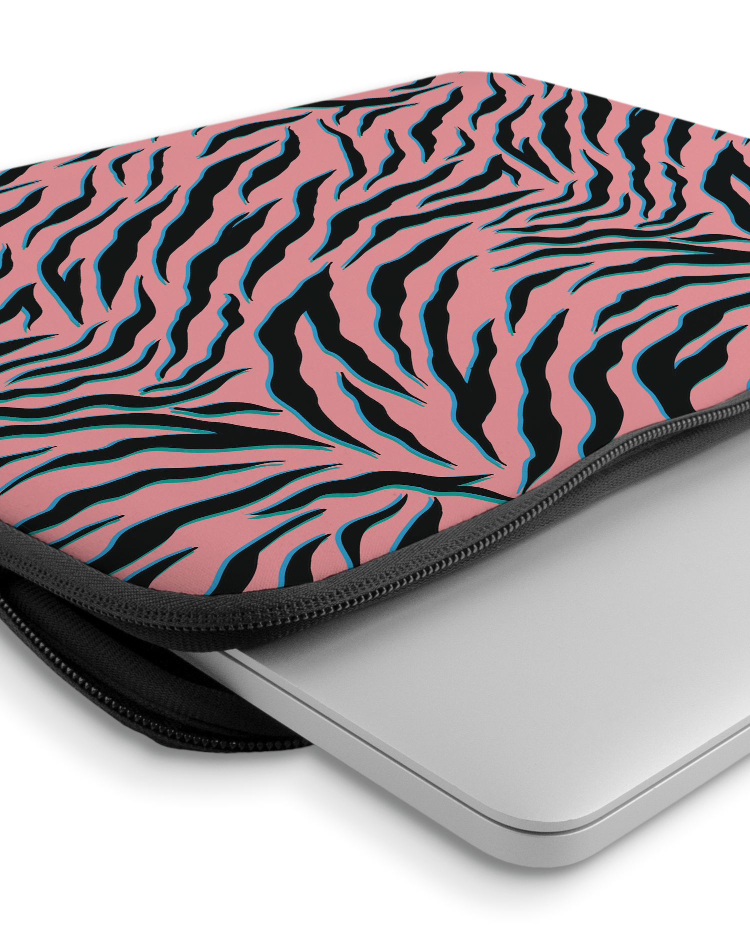 Pink Zebra Laptophülle 14-15 Zoll mit Gerät im Inneren