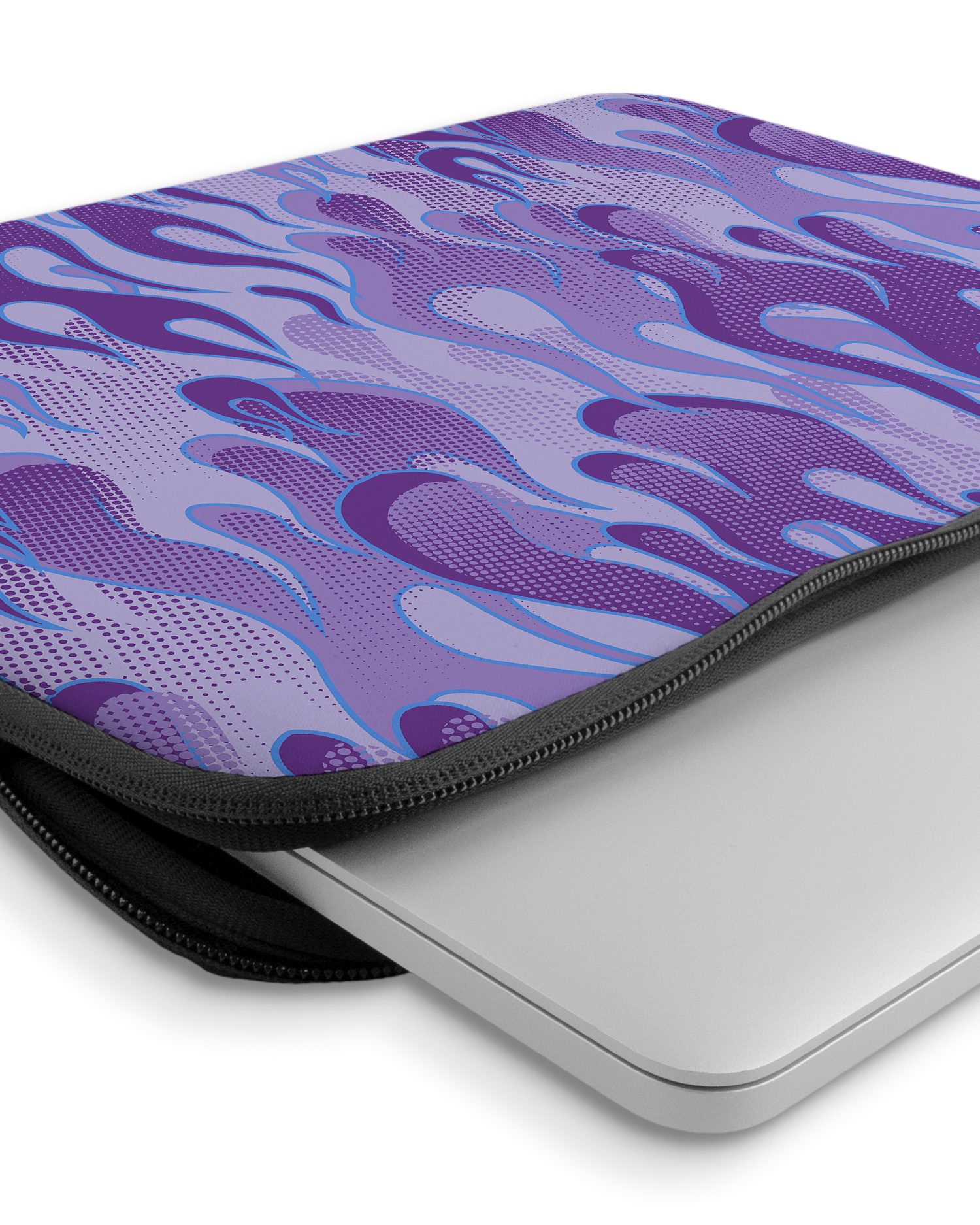 Purple Flames Laptophülle 14-15 Zoll mit Gerät im Inneren