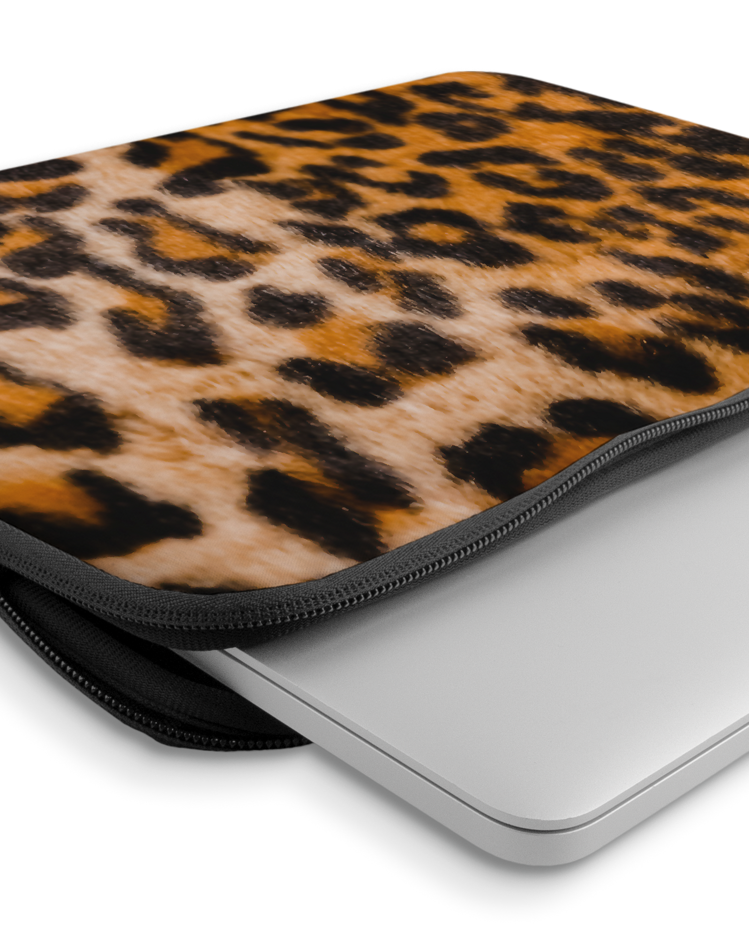 Leopard Pattern Laptophülle 14-15 Zoll mit Gerät im Inneren