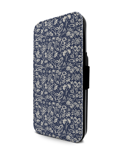 Ditsy Blue Paisley Handy Klapphülle Apple iPhone 13 Pro