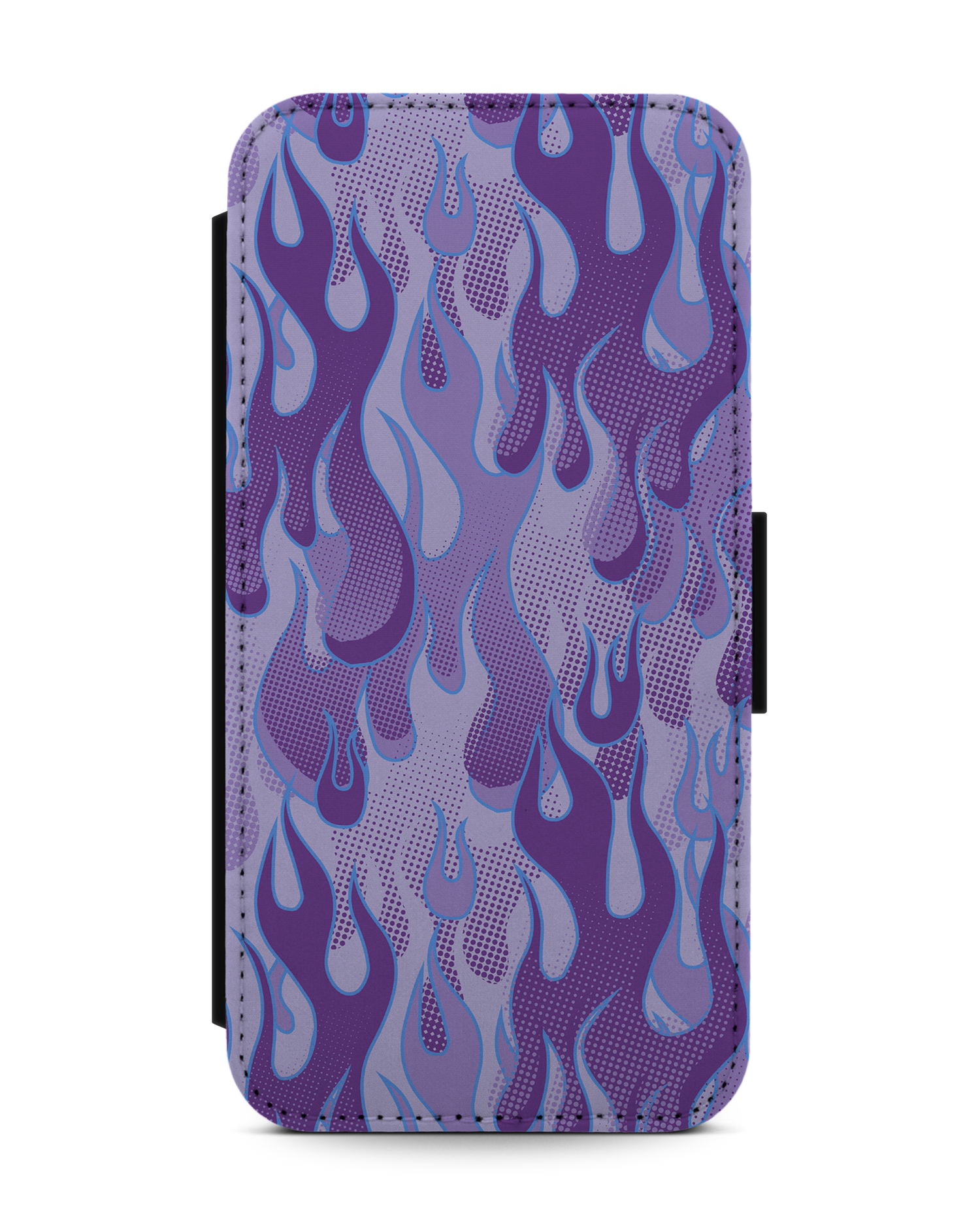 Purple Flames Handy Klapphülle Apple iPhone 13 mini: Vorderansicht