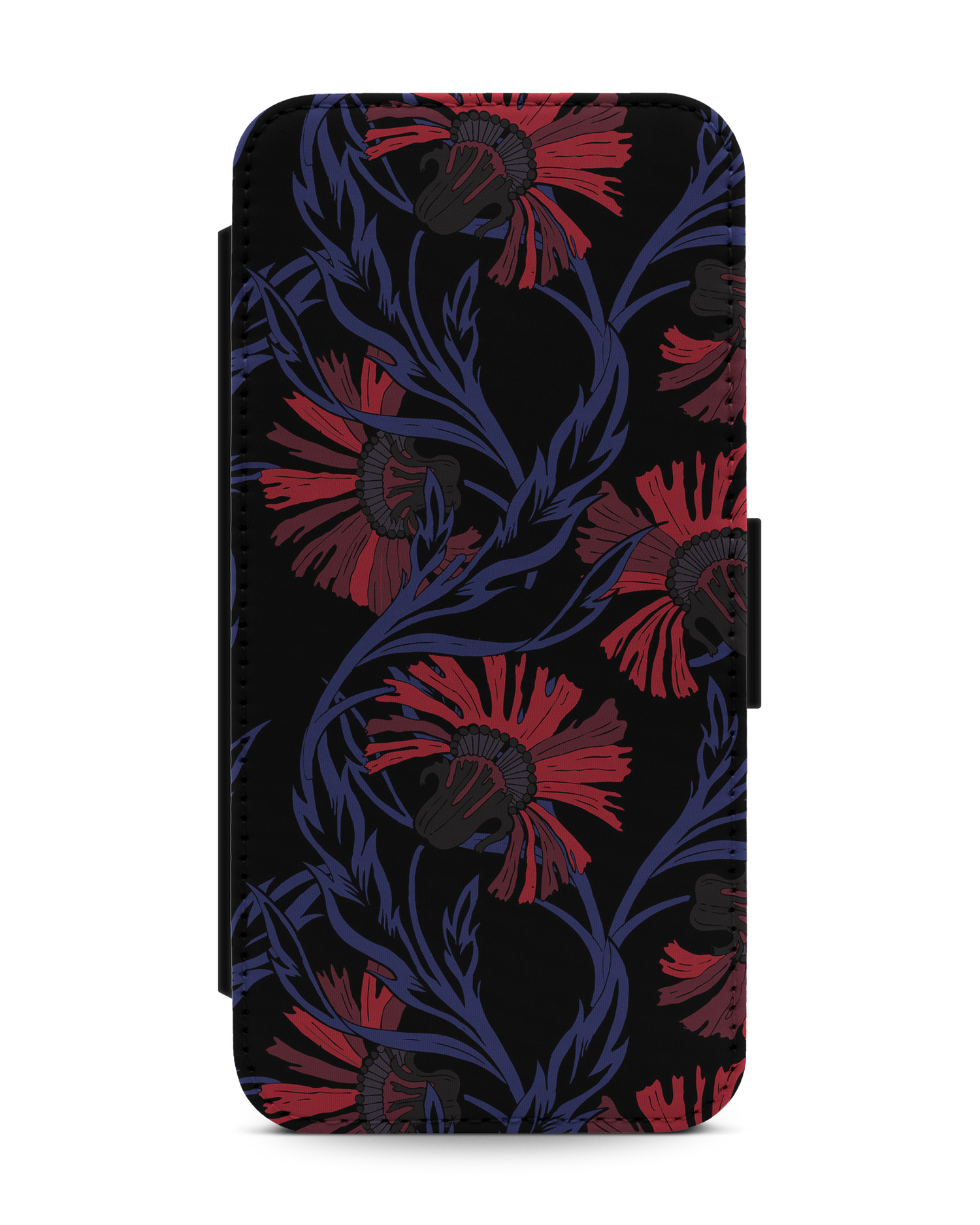 Midnight Floral Handy Klapphülle Apple iPhone 13 Pro Max: Vorderansicht