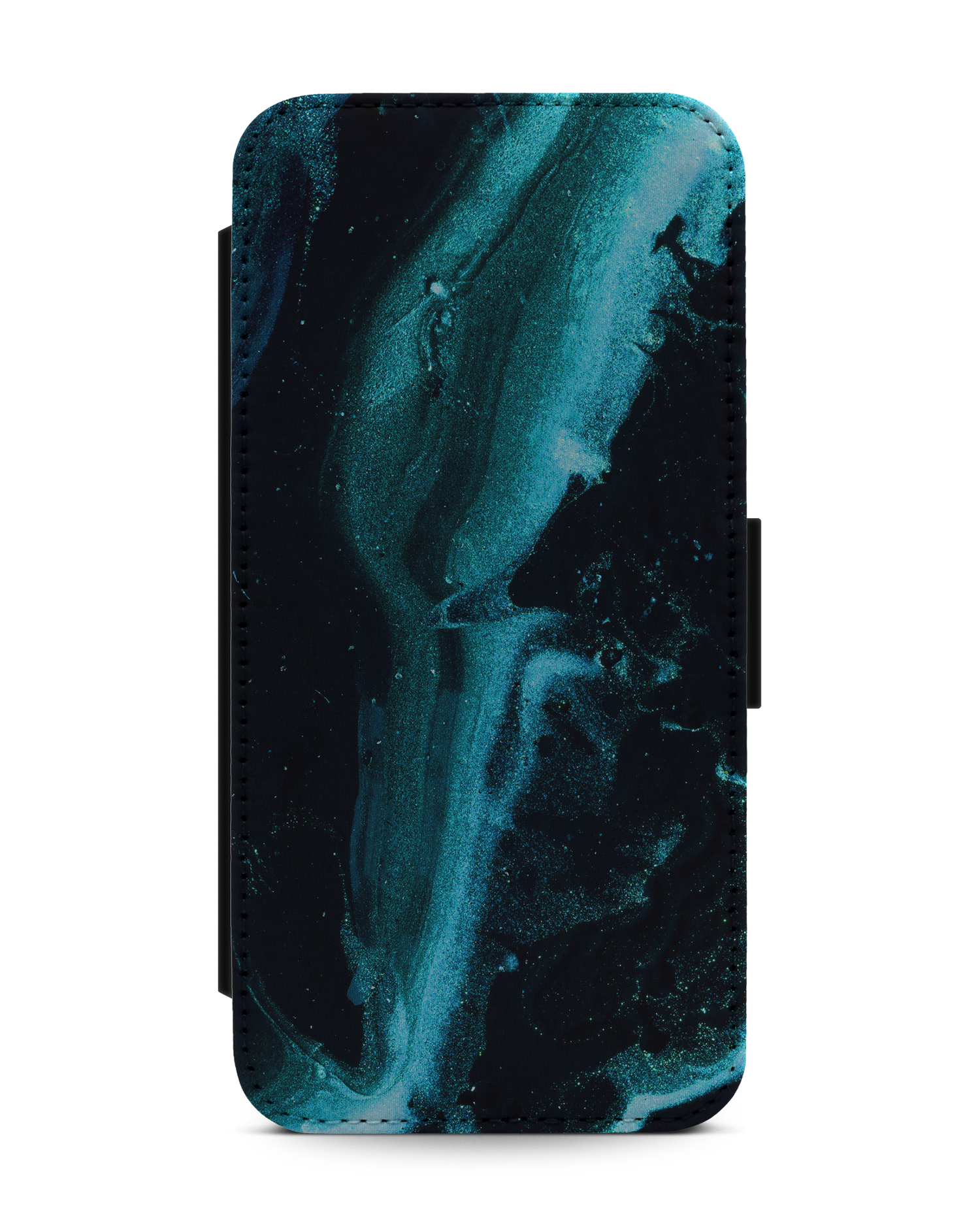 Deep Turquoise Sparkle Handy Klapphülle Apple iPhone 13 Pro Max: Vorderansicht