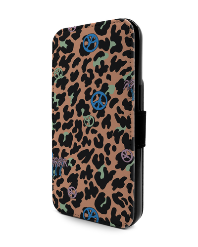 Leopard Peace Palms Handy Klapphülle Apple iPhone 13