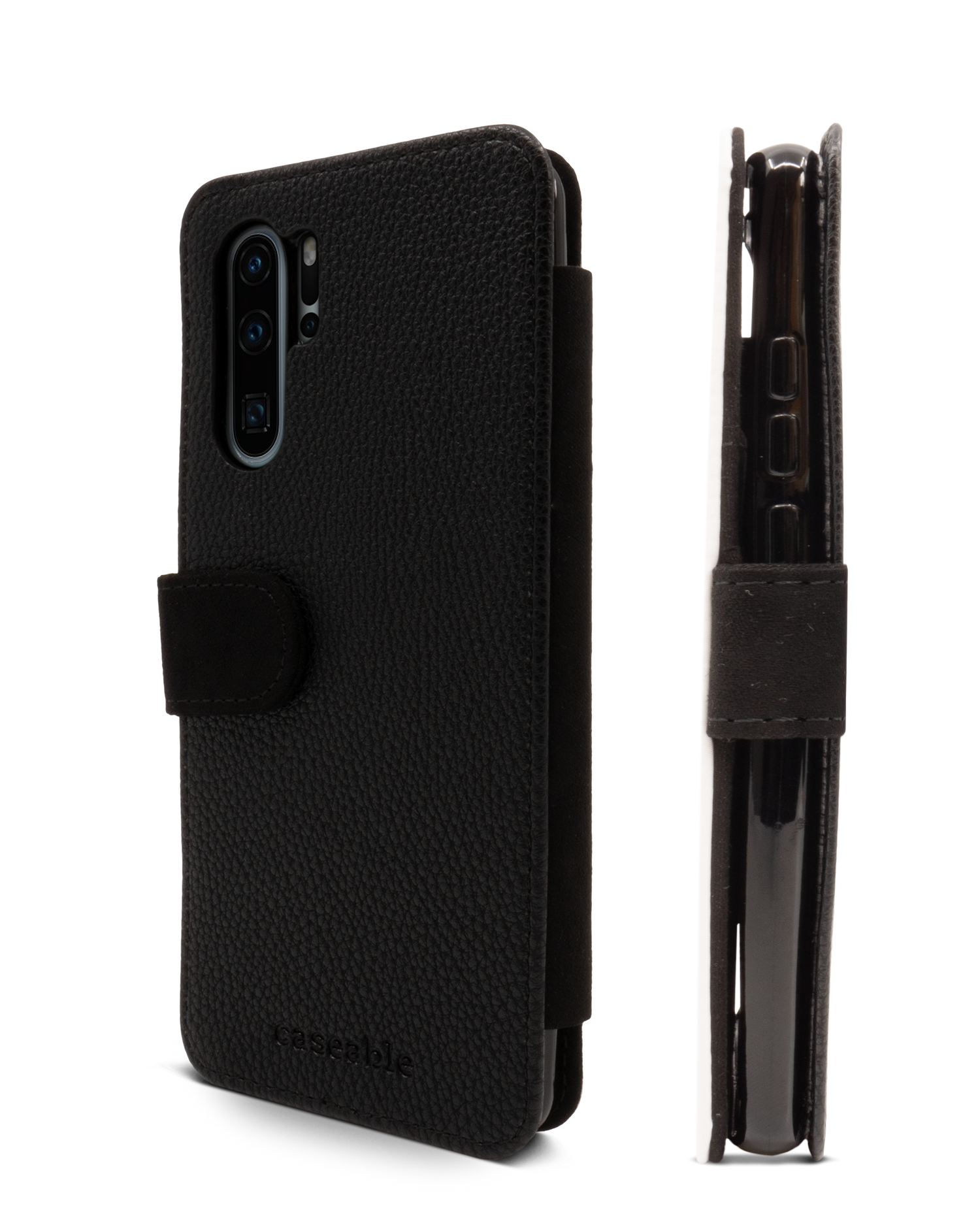 Carbon II Handy Klapphülle Huawei P30 Pro: Seitenansicht