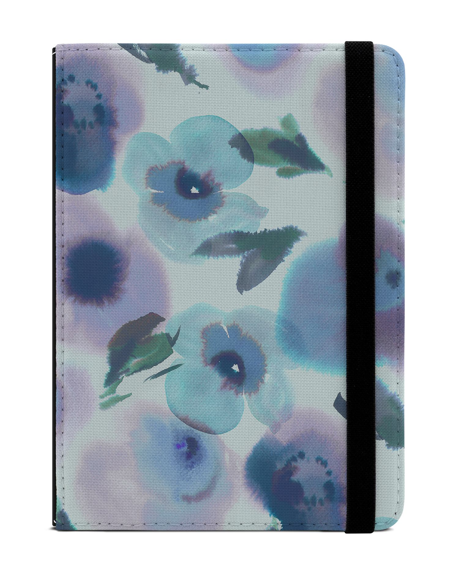 Watercolour Flowers Blue eBook Reader Hülle für tolino vision 1 bis 4 HD: Frontansicht