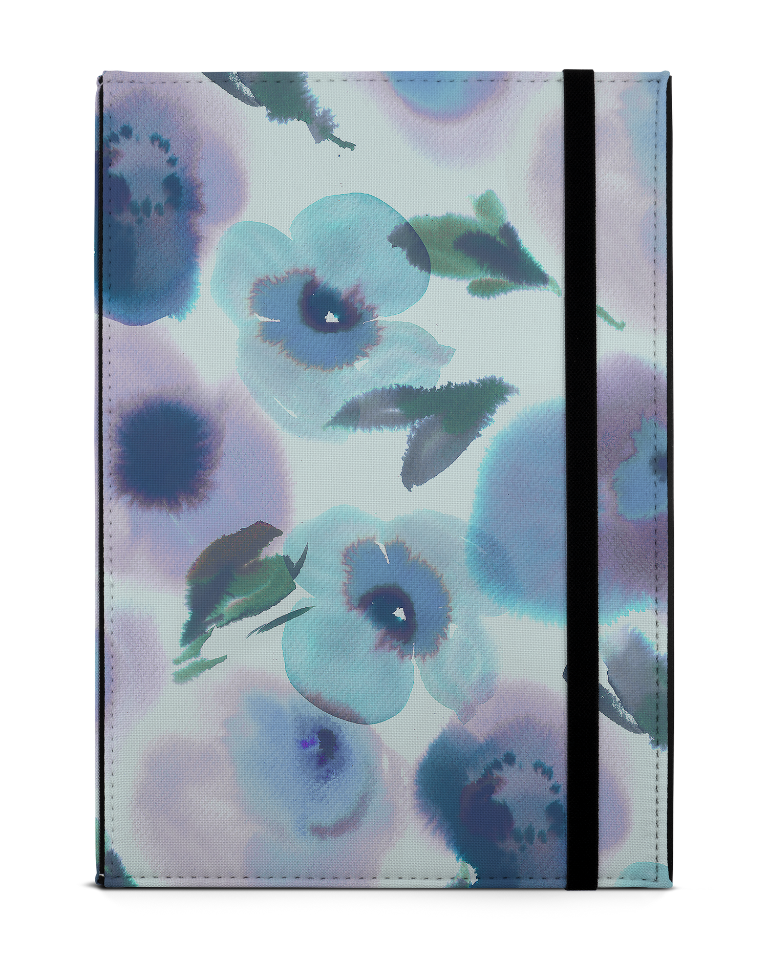 Watercolour Flowers Blue Tablet Hülle M: Frontansicht