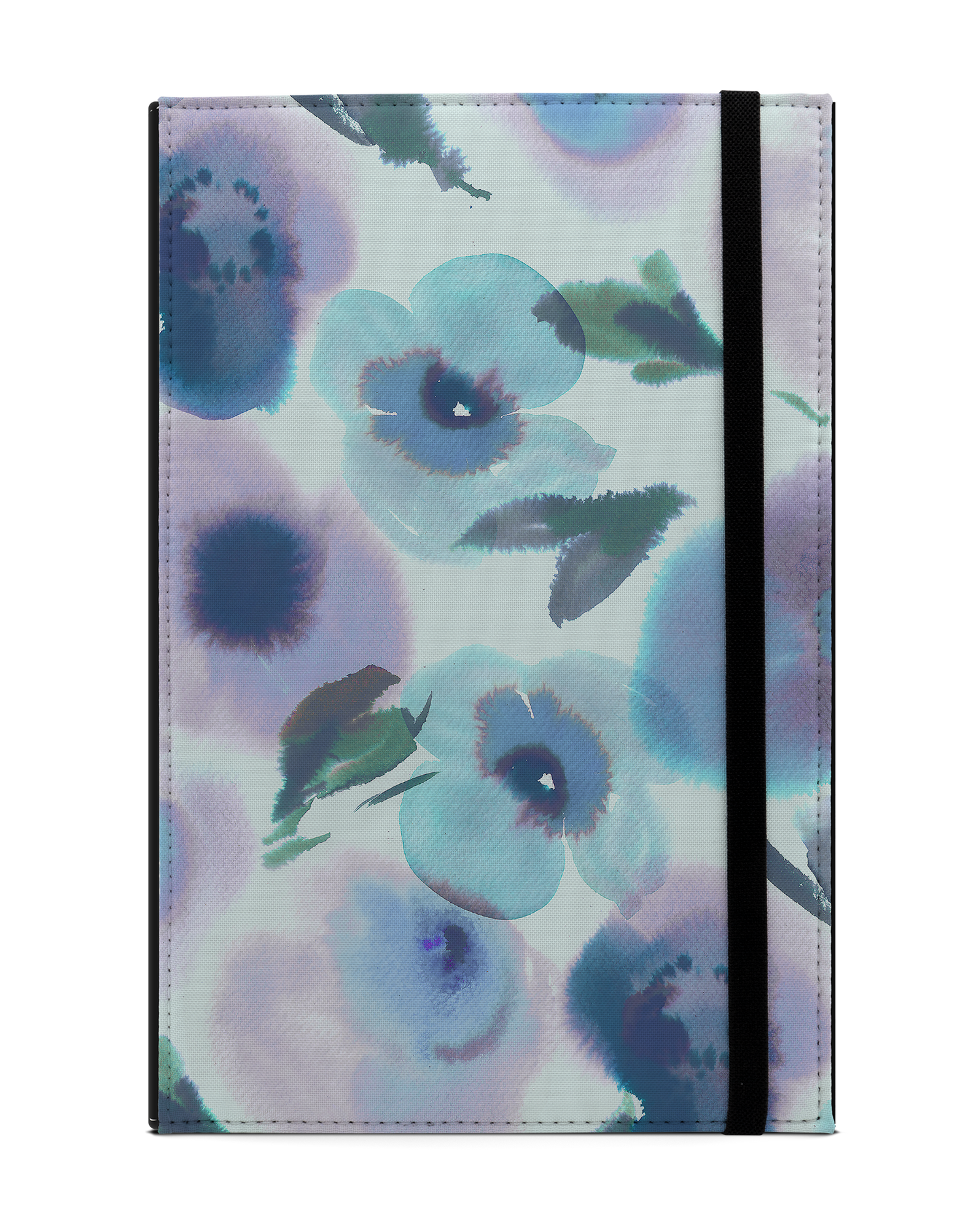 Watercolour Flowers Blue Tablet Hülle L: Frontansicht