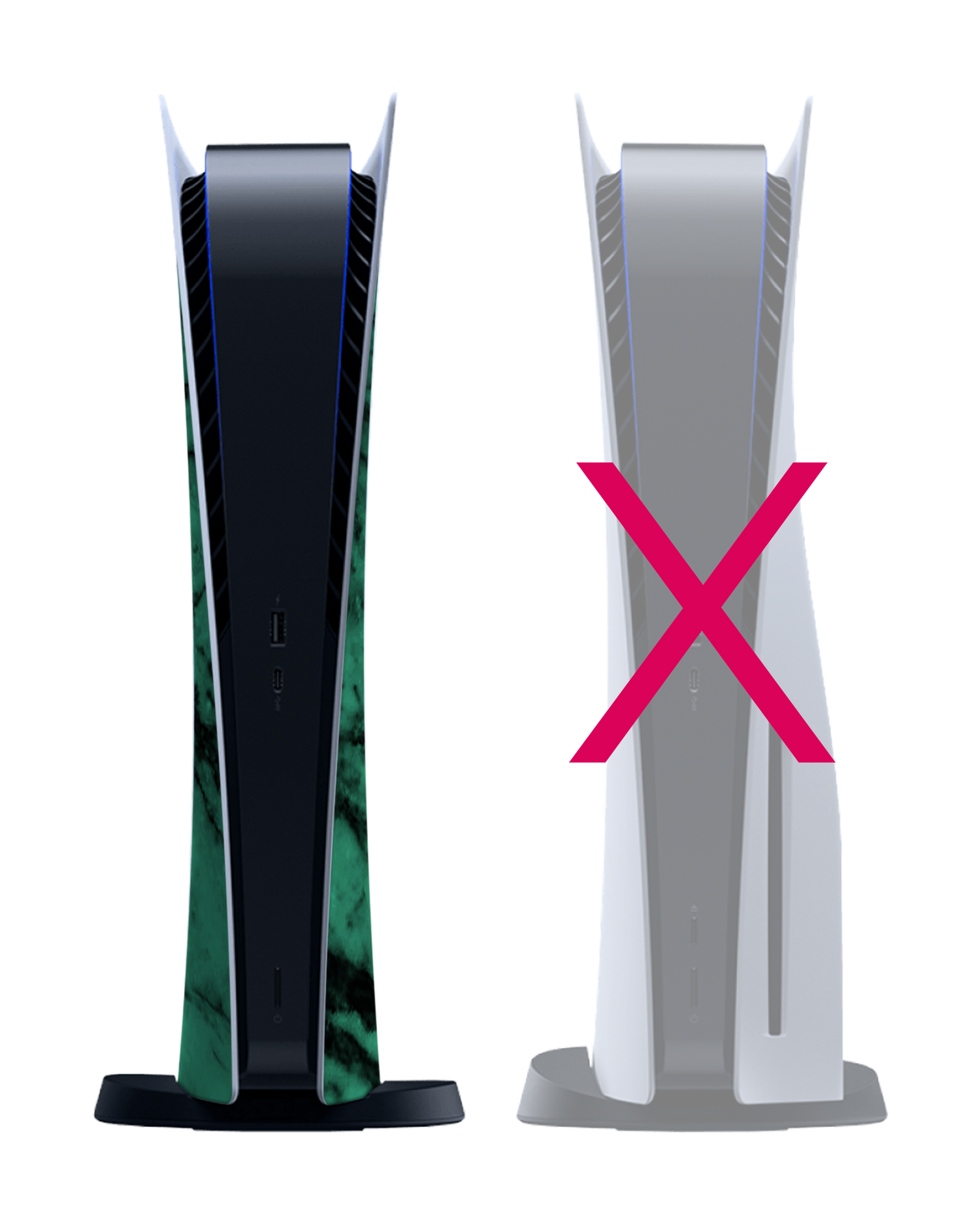 Green Marble Konsolen Aufkleber für Sony PlayStation 5 Digital Edition: Frontansicht