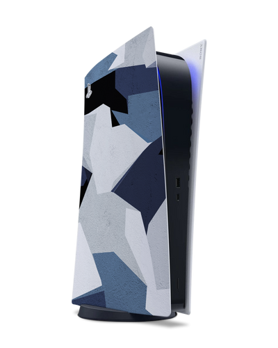 Geometric Camo Blue Konsolen Aufkleber für Sony PlayStation 5 Digital Edition