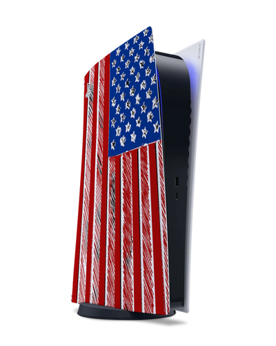 American Flag Color Konsolen Aufkleber für Sony PlayStation 5 Digital Edition