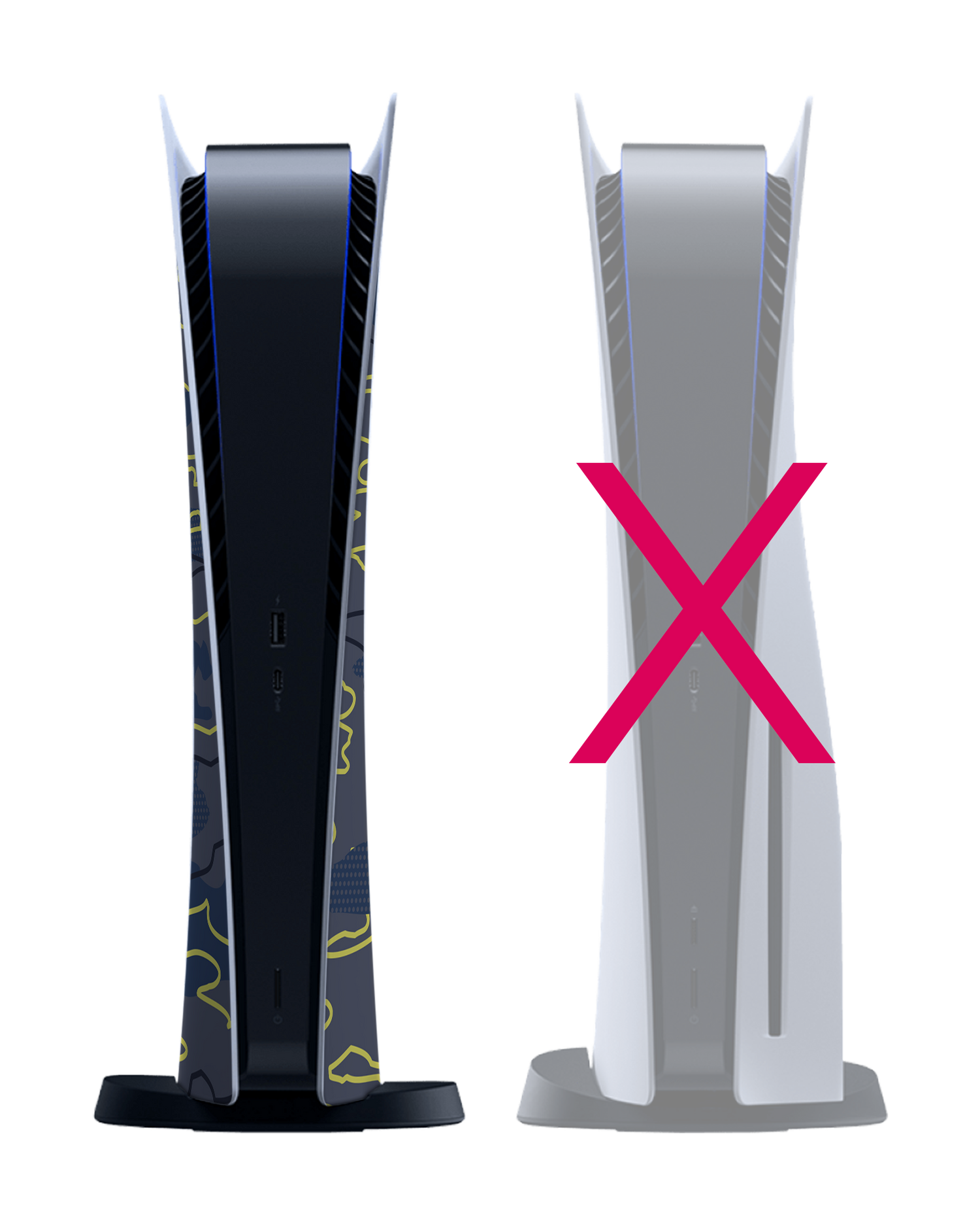 Linear Camo Konsolen Aufkleber für Sony PlayStation 5 Digital Edition: Frontansicht