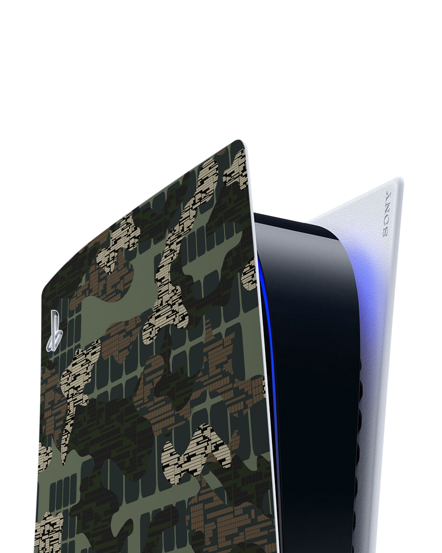 Green Camo Mix Konsolen Aufkleber für Sony PlayStation 5 Digital Edition: Detailansicht