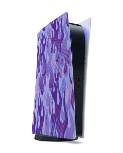 Purple Flames Konsolen Aufkleber für Sony PlayStation 5 Digital Edition