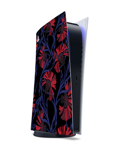 Midnight Floral Konsolen Aufkleber für Sony PlayStation 5 Digital Edition