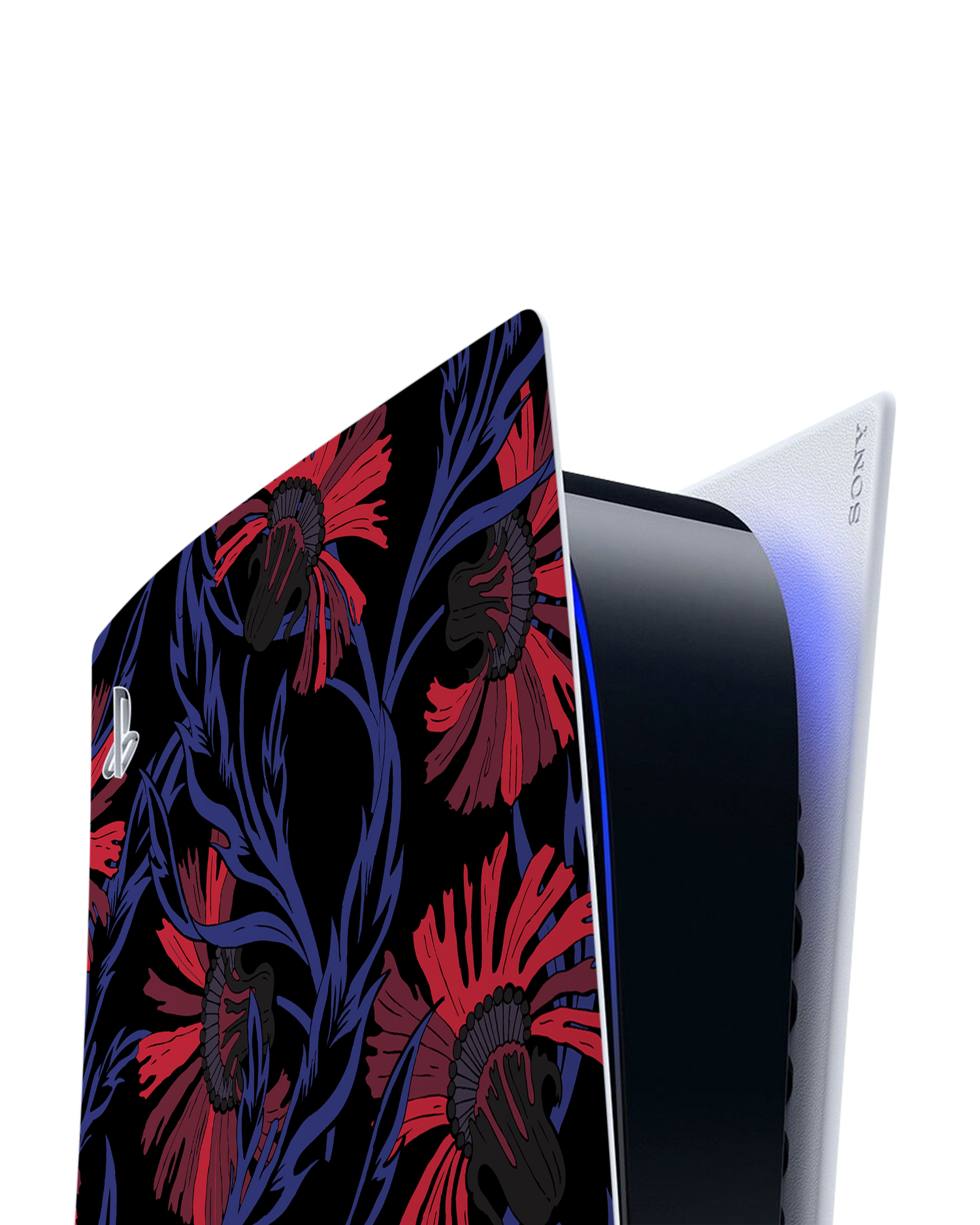 Midnight Floral Konsolen Aufkleber für Sony PlayStation 5 Digital Edition: Detailansicht