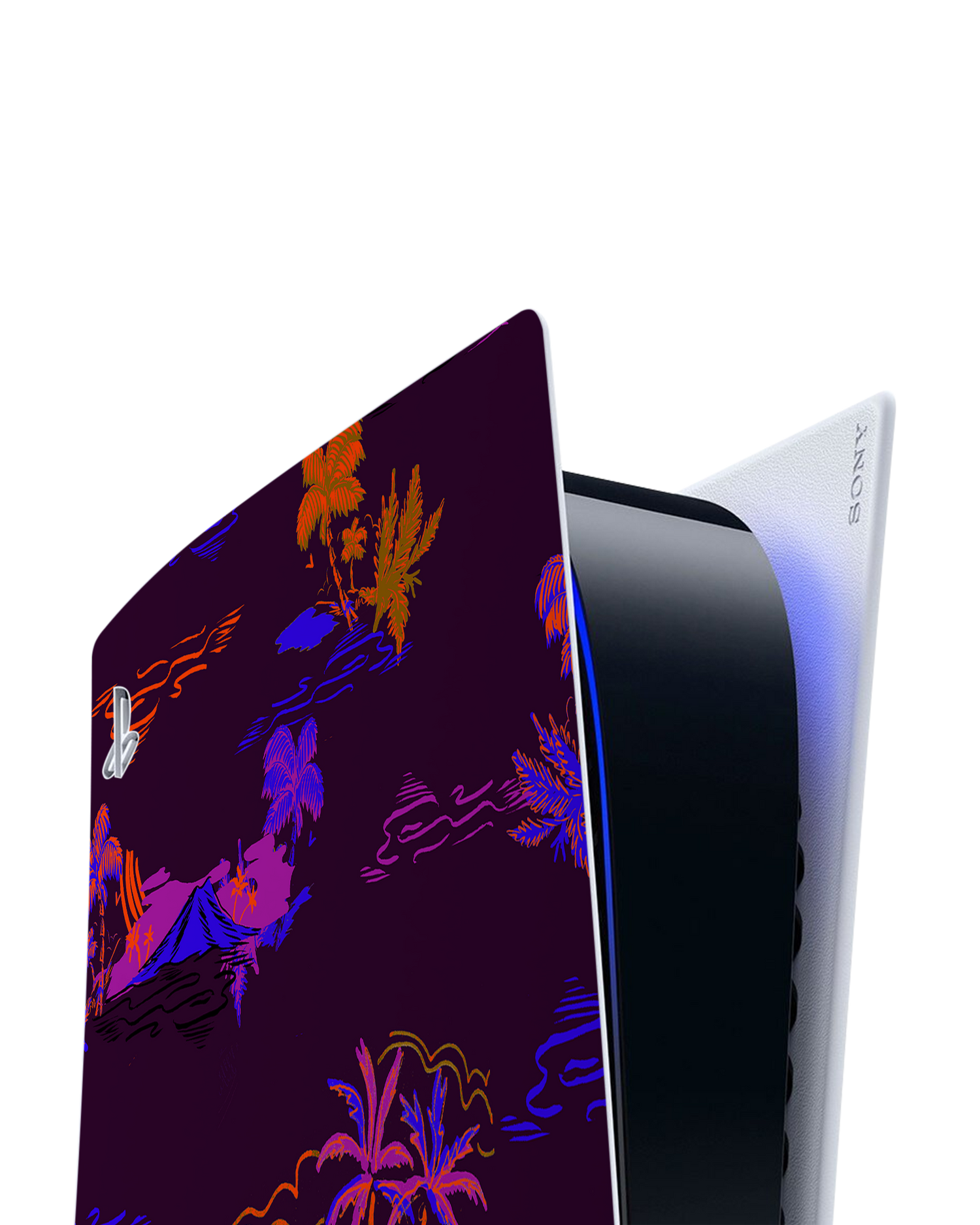 Neon Aloha Konsolen Aufkleber für Sony PlayStation 5 Digital Edition: Detailansicht