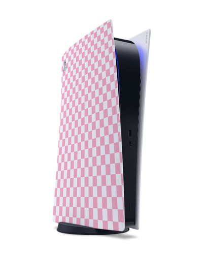 Pink Checkerboard Konsolen Aufkleber für Sony PlayStation 5 Digital Edition