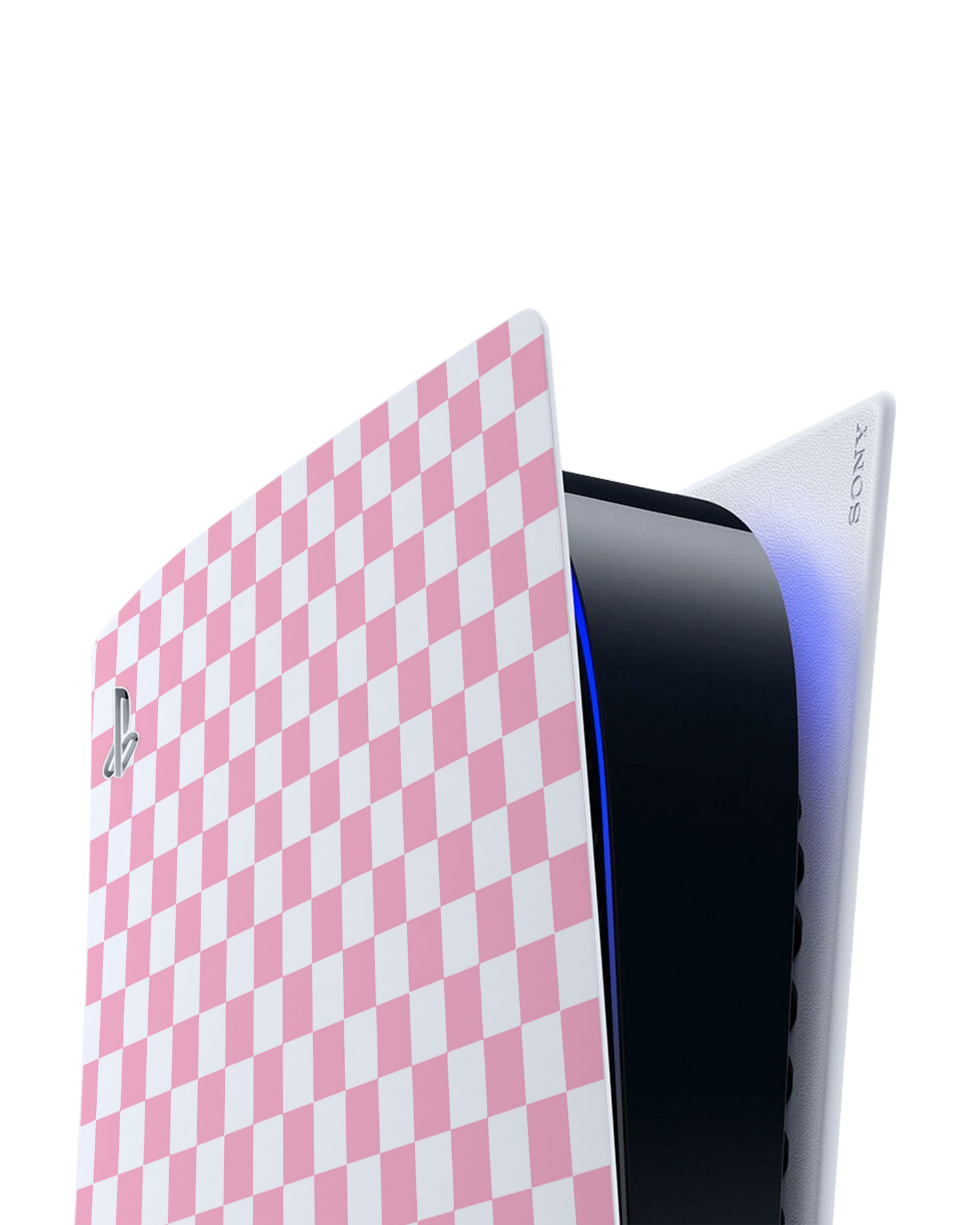 Pink Checkerboard Konsolen Aufkleber für Sony PlayStation 5 Digital Edition: Detailansicht