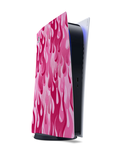 Pink Flames Konsolen Aufkleber für Sony PlayStation 5 Digital Edition