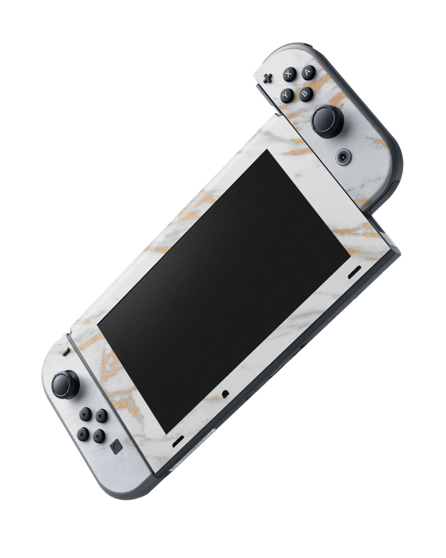 Gold Marble Elegance Konsolen Aufkleber für Nintendo Switch: Joy-Con wird abgenommen