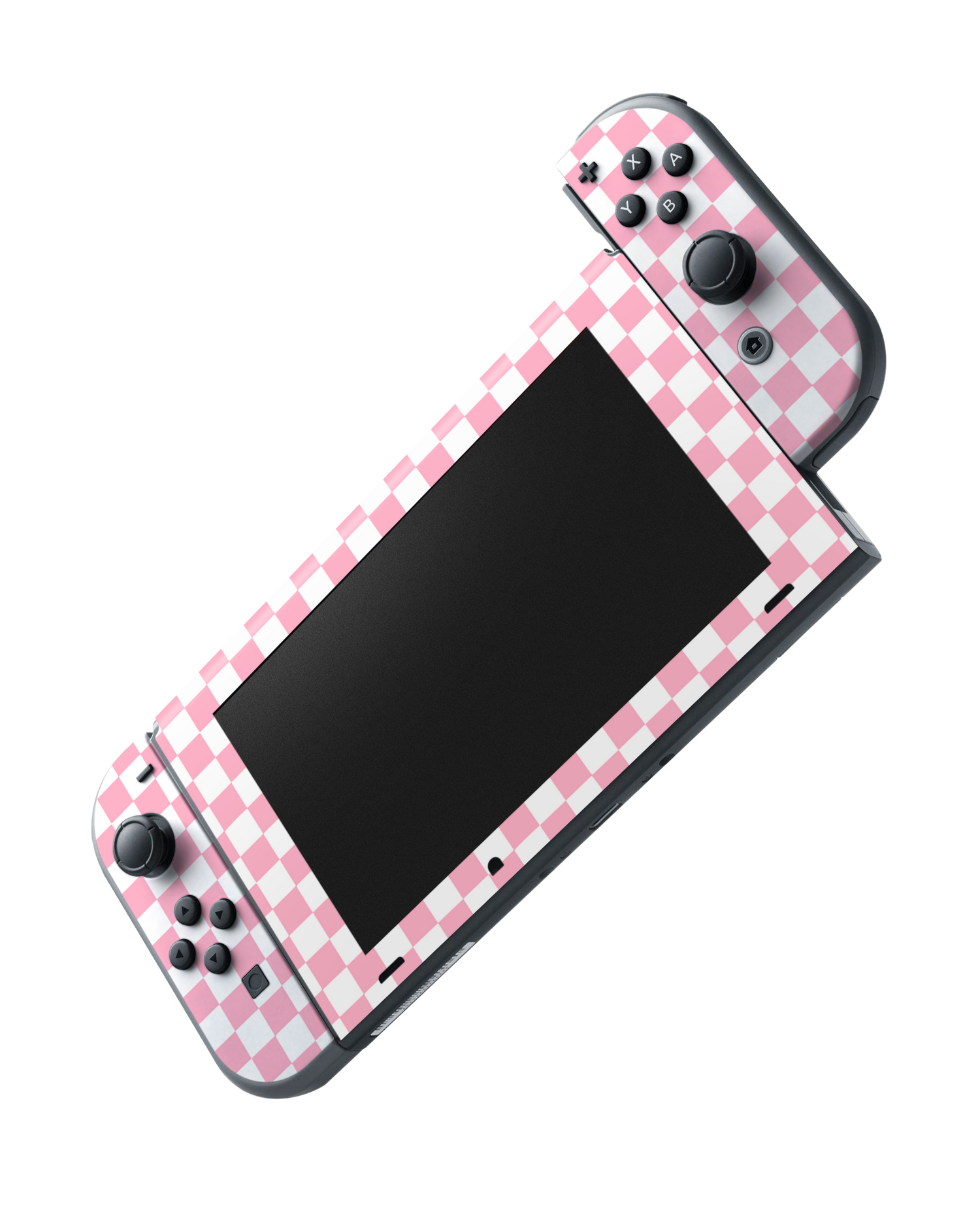 Pink Checkerboard Konsolen Aufkleber für Nintendo Switch: Joy-Con wird abgenommen