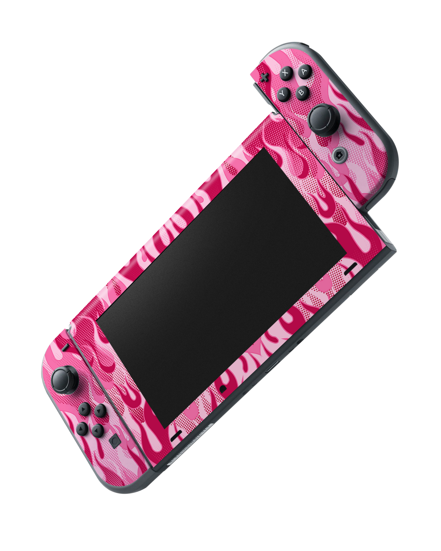Pink Flames Konsolen Aufkleber für Nintendo Switch: Joy-Con wird abgenommen