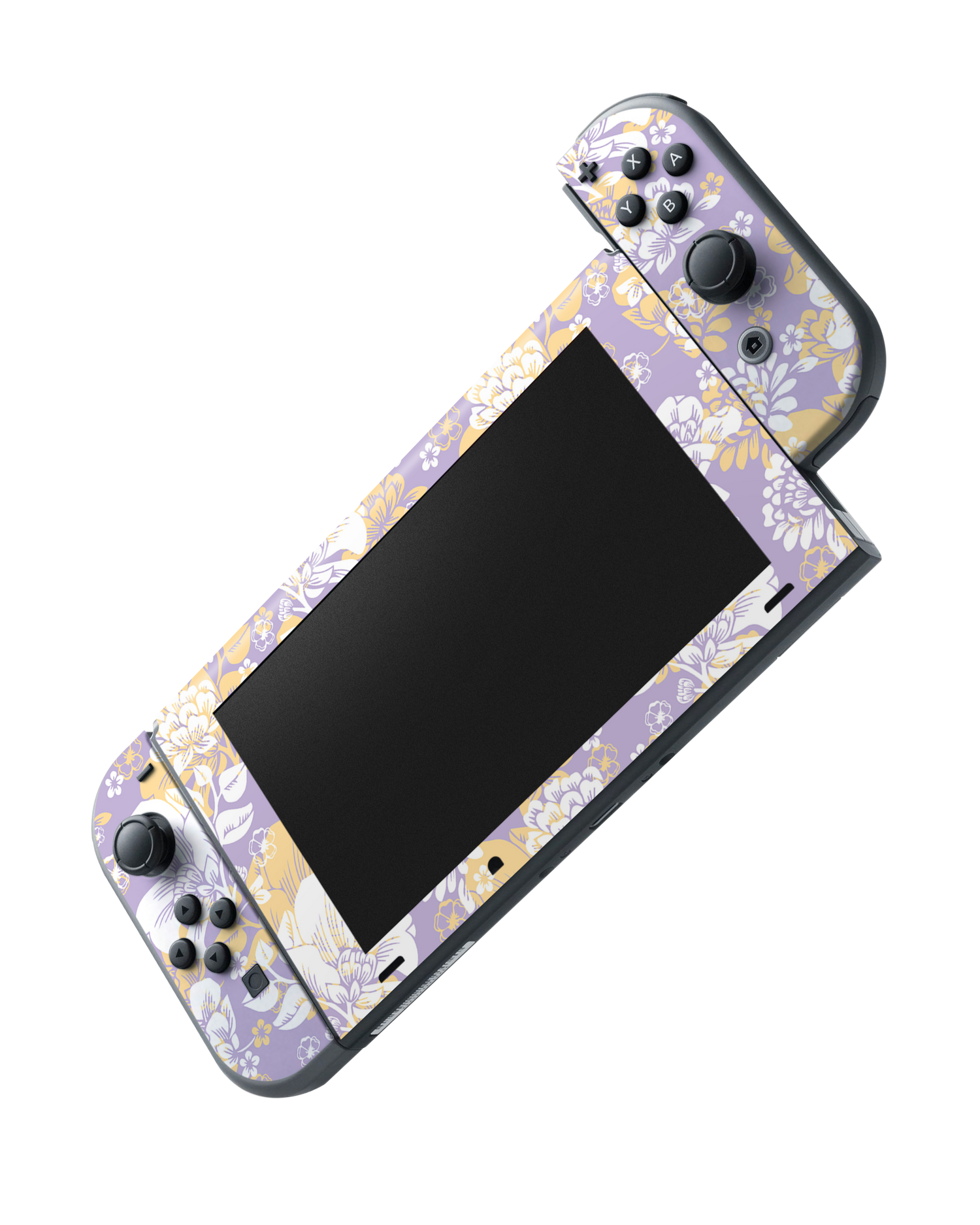 Lavender Floral Konsolen Aufkleber für Nintendo Switch: Joy-Con wird abgenommen