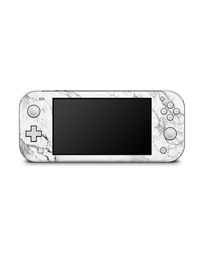 White Marble Konsolen Aufkleber für Nintendo Switch Lite: Frontansicht